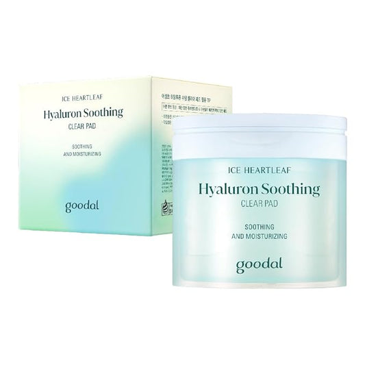 GOODAL Heartleaf Houttuynia Cordata Hyaluron Soothing Clear Pad 70 Sheets, Calming Redness Relief Daily Facial Toner Pad for Sensitive Skin, Korean Skin Care, Instant Cooling