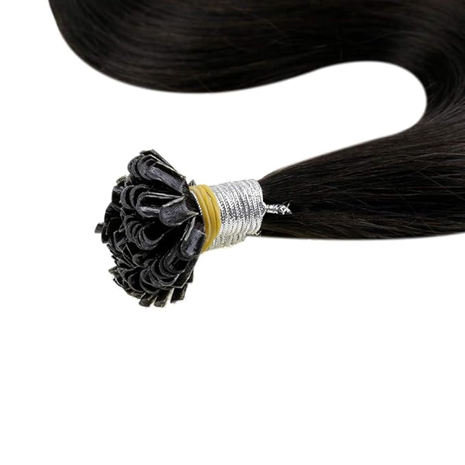 Full Shine U Tip Hair Extensions Real Human Hair Color 1B Natural Black Utip Human Hair Extensions 18 Inch Keratin Tip Extensions Long Straight Remy Hair 50 Grams