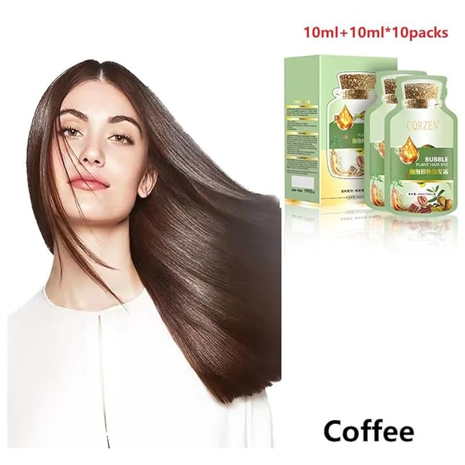 Bubble Plant Hair Dye, Natural Botanical Bubble Hair Dye Hair Dye Shampoo. (Coffee)