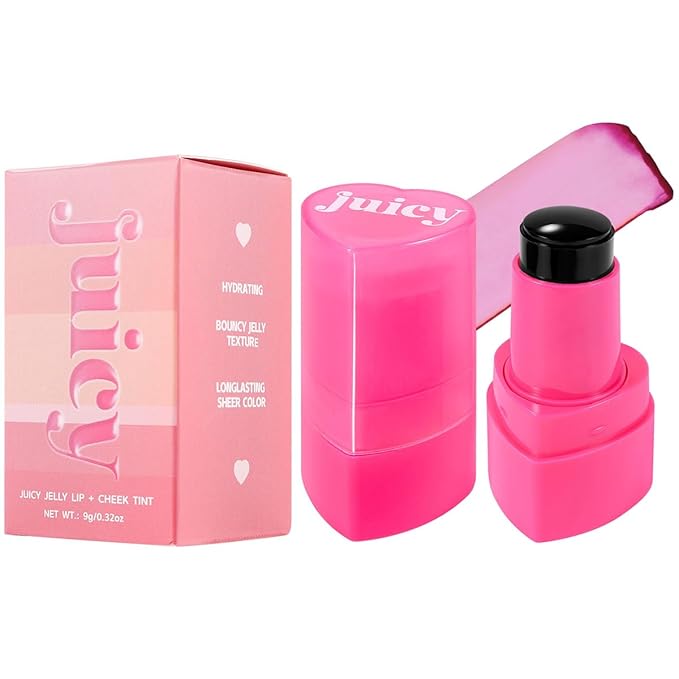 Cooling Water Jelly Tint Blush, Multi-Use Juicy Lip + Cheek Tint, Hydrating & Bouncy Jelly Texture, Long-lasting Sheer Color, 0.32 oz (# 02, 0.32 oz)