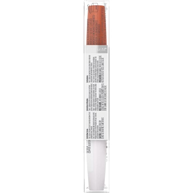 Maybelline Super Stay 24 2-step Long Lasting Liquid Lipstick and Lip Balm, 910 Copper Glisten, 1 count