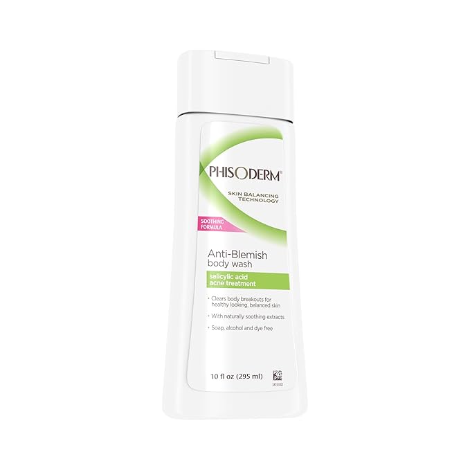 pHisoderm Anti-Blemish Body Wash for Acne, 10 fl oz Bottle