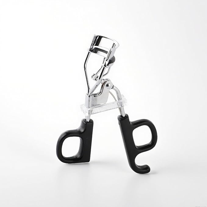 Black Eyelash Curler, Natural Curl Lash Curler - Wide Fit Comfortable Curved Design with Non-Slip Grip & Replacement Pads for a Natural, Clump-Free Lift, Ideal Christmas Gift (Black)