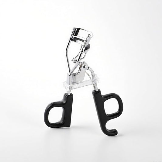 Black Eyelash Curler, Natural Curl Lash Curler - Wide Fit Comfortable Curved Design with Non-Slip Grip & Replacement Pads for a Natural, Clump-Free Lift, Ideal Christmas Gift (Black)
