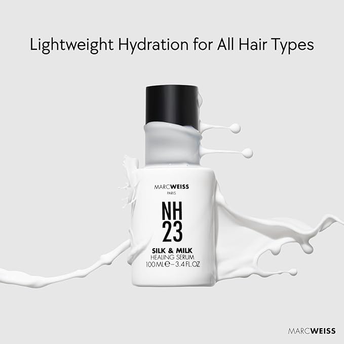 MarcWeiss NH23 Silk & Milk Healing Hair Serum (3.4 fl oz) | Anti-Frizz Leave-In Serum | Strengthens, Smooths & Adds Shine | Lightweight, Non-Greasy Formula for All Hair Types