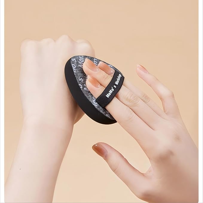 Momo's Workshop 1Pack Denim Makeup Sponge, Black Rubycell for Full Coverage & Fast-Drying Foundation, Firm Bounce for Flawless Matte Finish
