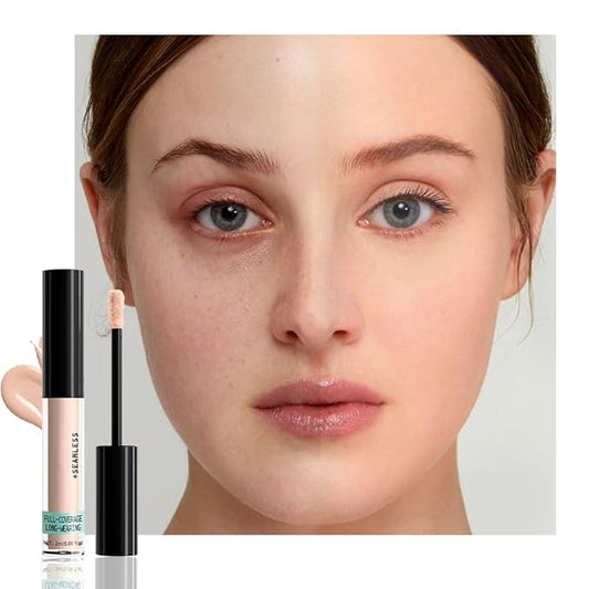 Liquid Concealer Makeup, Natural Coverage for Older Women, Under Eye Brightener Full Coverage Concealer for Dark Circles, Lightweight, Covers Oil-Free, Vegan & Cruelty-Free, 02 Light