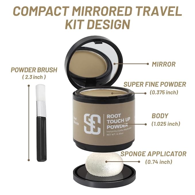 SOVONCARE Instantly Hairline Powder, Hairline Shadow Gray Hair Coverage Touch Up Hair Powder for Thinning Hair for Women Hair Root Touch Up Powder Hair Root Cover Up Conceals Hair Loss Light Coffee