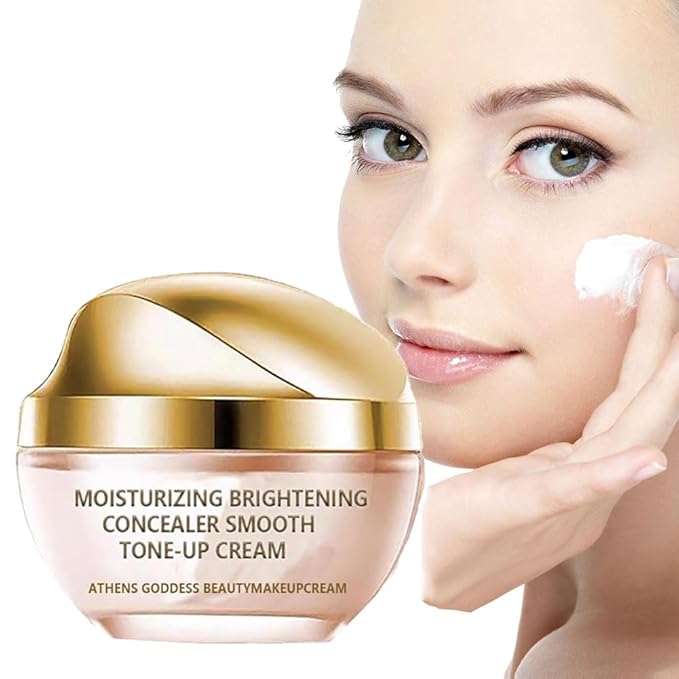 Moisturizing Brightening Concealer Smooth Tone-Up Cream, Corrector Iluminador Hidratante Crema TóNica, Moisturizer Brightening Concealer Smooth for All Skin (1pcs, 1.8 Oz)
