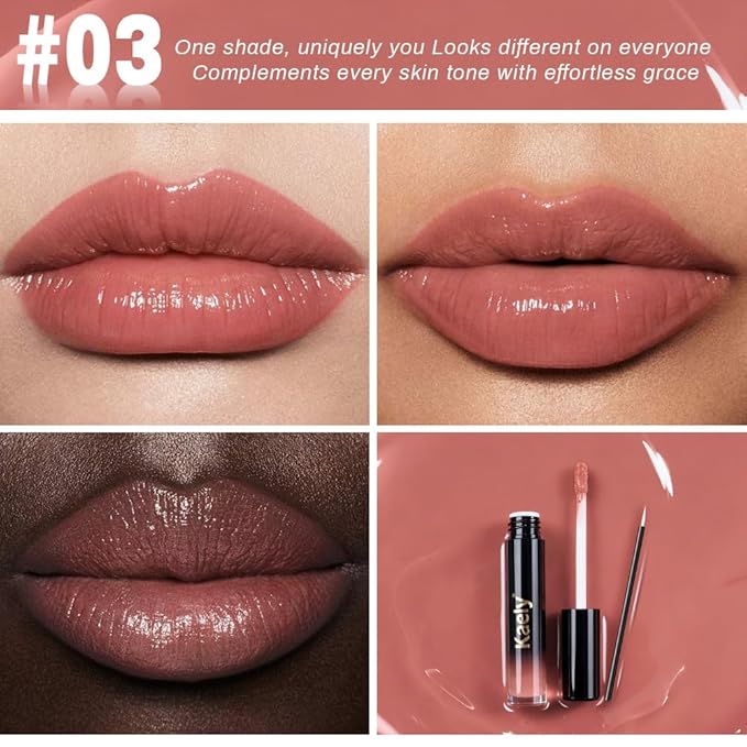 Kaely Longwear Shine Lipstick for Women, Highly Pigmented Liquid Lip Color Makeup, Non-Transfer Lip Gloss Stain Waterproof Smudge Proof 24 Hour, Glossy Finish, Vegan & Cruelty-free, 03 CAPTIVATED