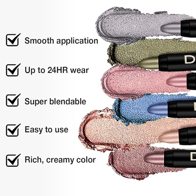 Kaely Cream Eye Shadow Sticks, Nude Pink Matte Eyeliner Pencil Eyeshadow Palette Makeup, Eye Highlighter Brightener Stick for Older Women Waterproof Pigmented, sombras para ojos, New-71