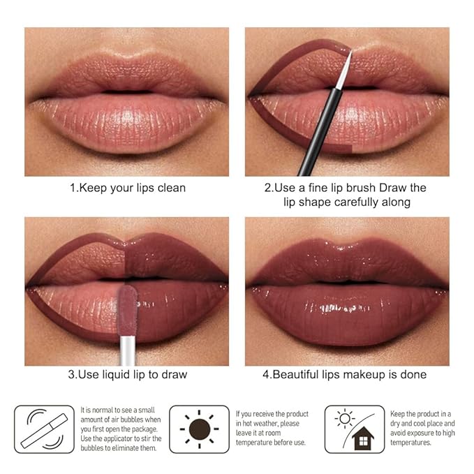 Kaely Longwear Shine Lipstick for Women, Highly Pigmented Liquid Lip Color Makeup, Non-Transfer Lip Gloss Stain Waterproof Smudge Proof 24 Hour, Glossy Finish, Vegan & Cruelty-free, 14 WITTY