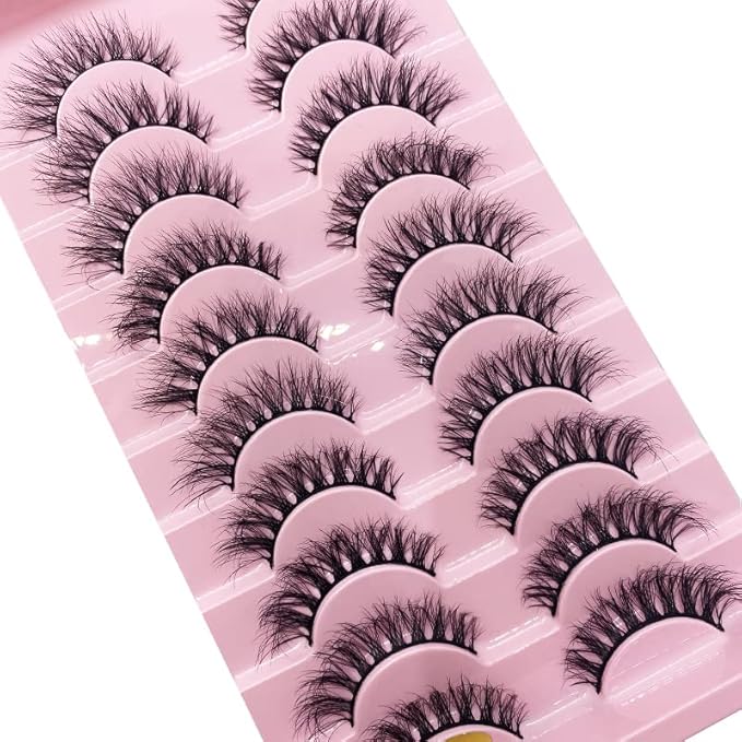 HBZGTLAD New 10 Pairs 3D Mink Lashes False Eyelashes Handmade Wispy Fluffy Long Lashes Natural Eye Makeup Tools Eye Lashes(79-10pairs)