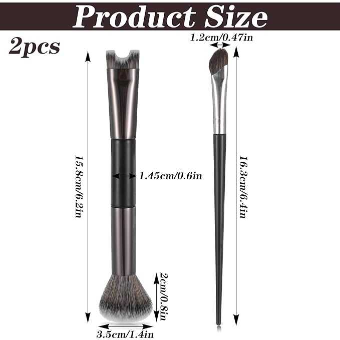 2pcs Nose Contour Brushes Nose Brush Makeup Noses Contouring Brush U-Shaped Angled Tilt Sculpting Fluffy Dual-Ended Makeup Brushes Noses Angled Cheek Bones, Highlight