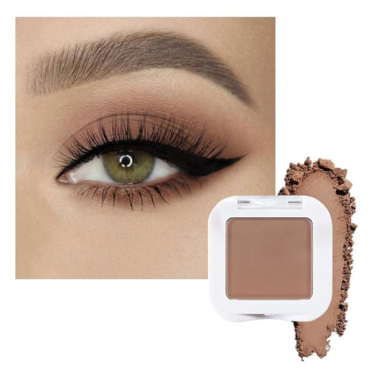 evpct Matte Brown Eyeshadow Palette Makeup for Older Women, Nude Rosy Brown Cream Eye Shadow Palette Single for Older Women Matte, Monochrome Natural High Pigment Mini Eyeshadow Sombra Para Ojos