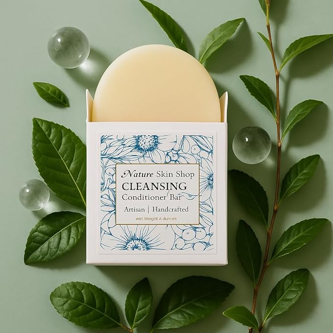 Nature Skin Shop Co-Wash Cleansing Conditioner Bar, 3-in-1 Soap-Free Formula for Dry, Curly & Wavy Hair, Tames Frizz & Deeply Hydrates, Sulfate-Free, Zero-Waste