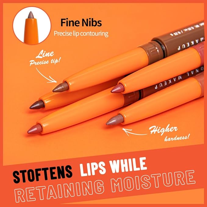 Retractable Lip Liner Pencil for Shaping & Sculpting Lips,Creamy Matte Gel Crayon Lip Liner Pencil delineador de labios,Long Lasting Waterproof Lipstick LipLiner (05#, 1 Count (Pack of 1))