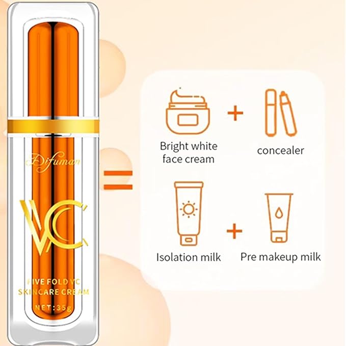 Vitamin C Tone-Up Cream, NEW Lightweight Long Lasting Hydrating Skincare Makeup Cream, Face Daily Moisturizer for All Skin Types (1PC)