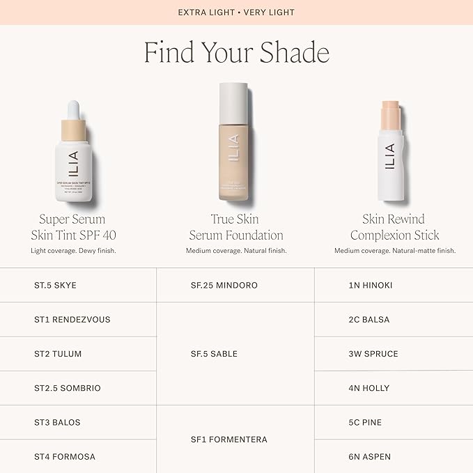 ILIA - Skin Rewind Complexion Stick - Foundation + Concealer + Skincare | Non-Toxic, Vegan, Cruelty-Free, Clean Makeup (6N - Aspen, 0.35 oz | 10 g)