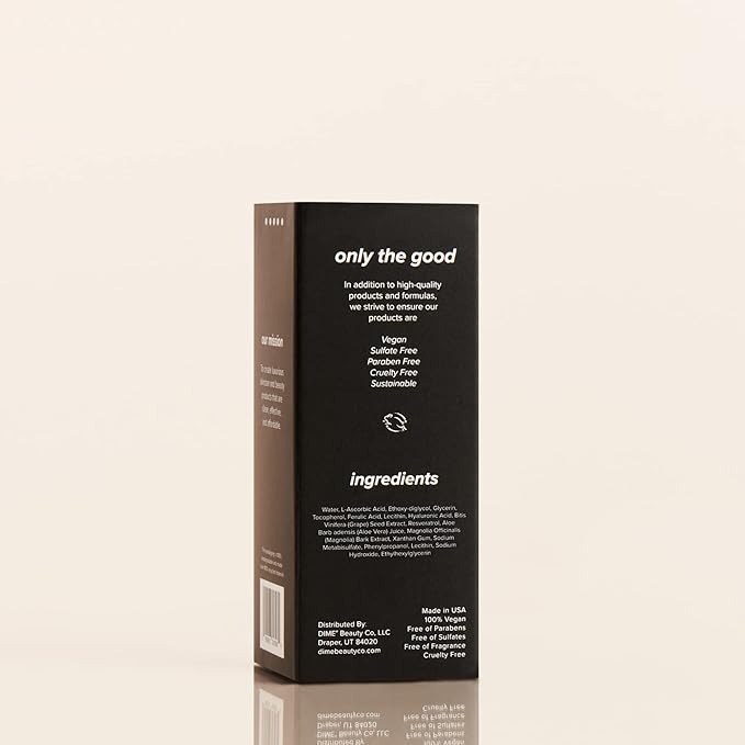 DIME Beauty Hyper Glow Serum, 15% Vitamin C Face Serum for Brightening Dull Skin, Dark Spot Corrector, 1 oz / 30 ml