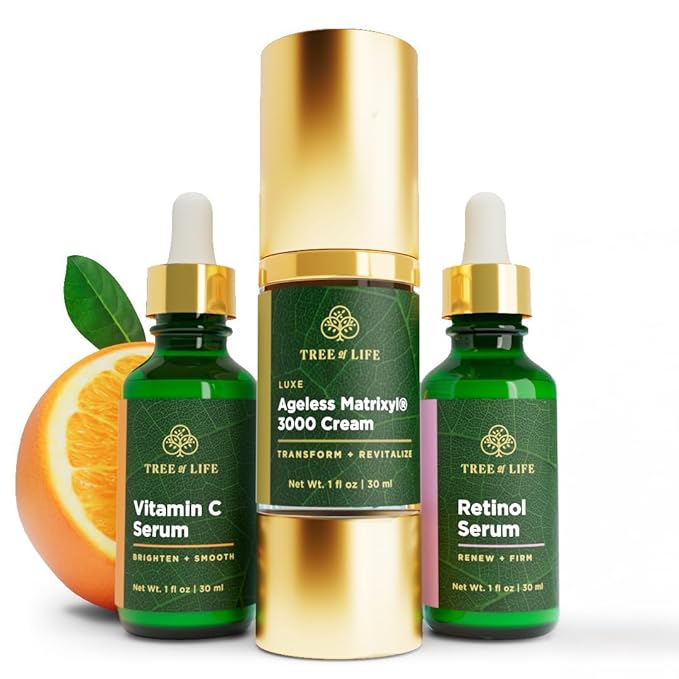 Tree of Life Beauty Ultimate Skin Care Set, Brightening, Firming, Hydrating, Moisturizing, Brightening, Complete Face Care Regimen - Rejuvenation Collection 3pack