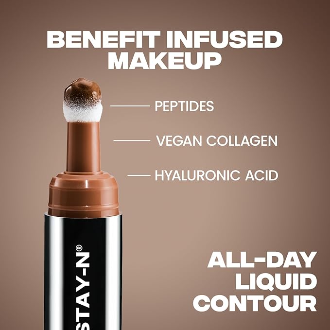 Sacheu Liquid Contour STAY-N Long Wear Bronzer Cream Contour Makeup — Long Lasting, Blendable, & Lightweight Formula — Vegan & Cruelty-free, Giving Sass