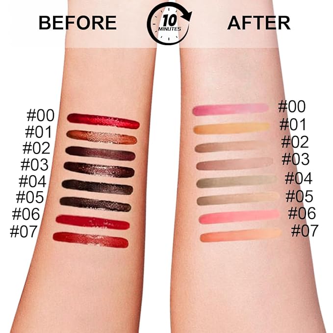 3 Colors Peel Off Lip Liner Stain with Tweezer, Long Lasting Waterproof Lip Tint Stains Makeup Set with Matte Finish for Women, Natural Look, Easy to Use, for All Skin Types (#3,6,7)