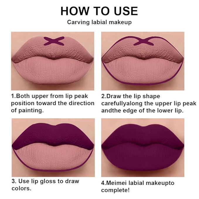 evpct 2Pcs Purple Plum Matte 24-hour Liquid Lipstick and Lip Liner Pencil Makeup Set Women Dark Red Bright Berry Liquid Lipstick Matte Lip Tint 24H and with Lip Liner Set Waterproof Long Lasting 1