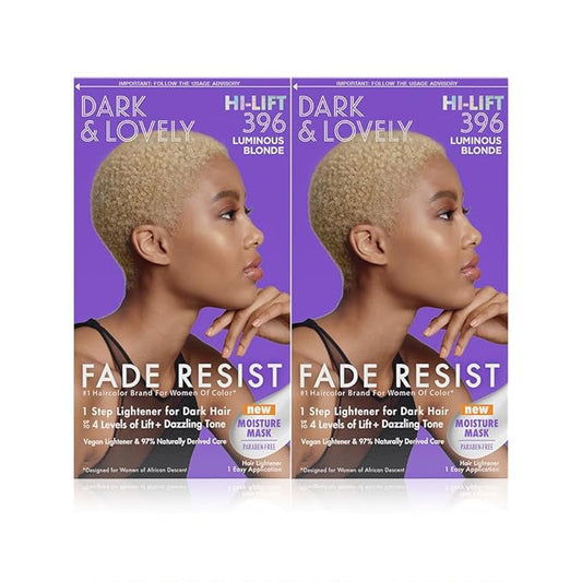 SoftSheen-Carson Dark and Lovely Fade Resist Rich Conditioning Hair Color,Permanent Hair Color,Up To 100 percent Gray Coverage,Brilliant Shine with Argan Oil and Vitamin E,Luminous Blonde,2 Count