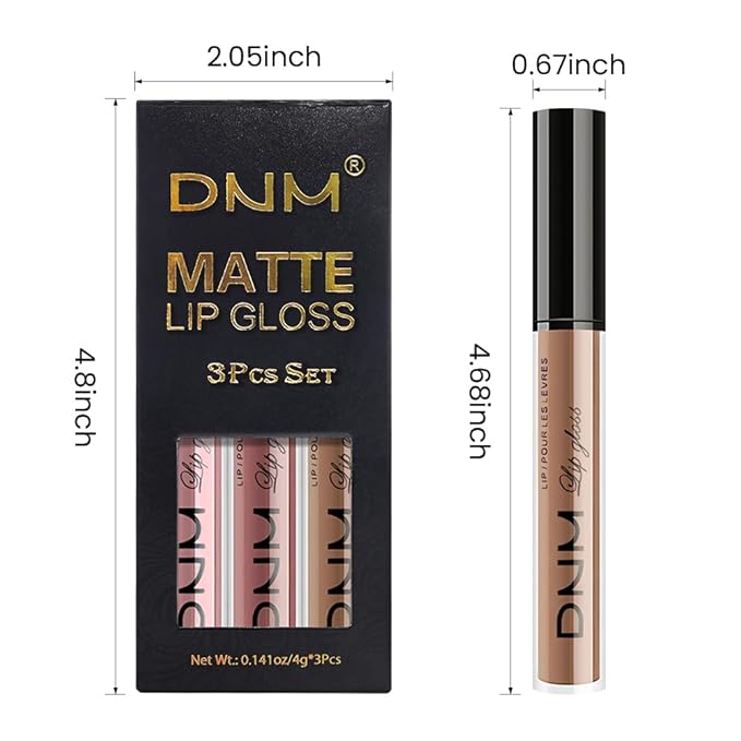 evpct 3Pcs Light Neutral Nude Matte Liquid Lipstick Lip Stain Sets for Women, Matte Lipstick Long Lasting Waterproof Permanent 24 Hours original, Magic Lip Sticks Pack for Halloween Daily Makeup