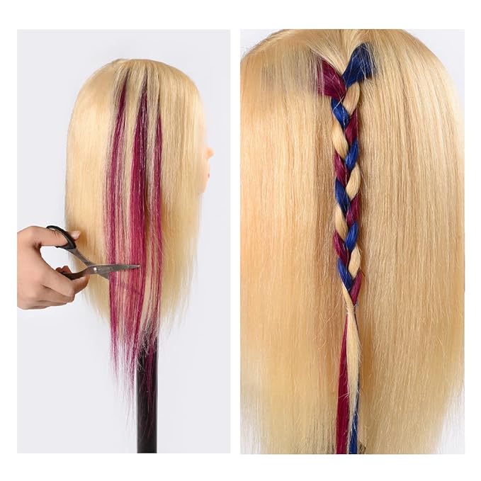 Winsky Purple Clip in Hair Extensions - 100% Real Human Hair Colored Girls Halloween Hair Pieces 5 Pieces/Set (18inch,Purple)