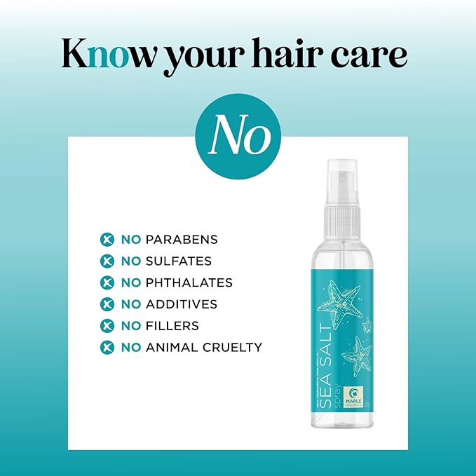 Volumizing Sea Salt Spray for Hair - Texturizing Beach Waves Spray & Hair Mist Curl Activator - Non Sticky Styling Beach Hair Spray for Men and Women with Nourishing Argan Oil and Sea Kelp Extract
