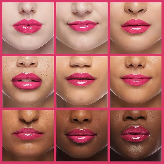 GECOMO 2PCS Hydrating Lip Glow Oil, Lip Oil Gloss Transparent Toot Tinted Nourishing Long Lasting Repairing Lightening Lip Lines (CHERRY) 0.2 OZ
