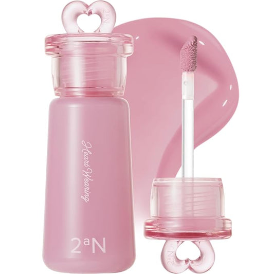 2aN Heart Wearing Liquid Cheek (0.15oz) – Dewy Liquid Blush with Soft Glow & Clear Layering | Hydrating Essence + Glossy Oil Blend | Buildable, Finger-Blend Texture | 8 Vibrant Shades (07 Heart Glow)