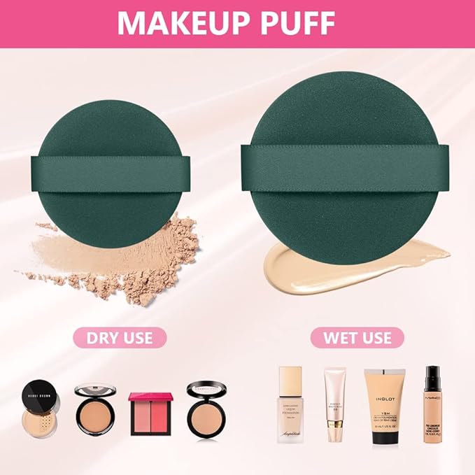 Ainiv 9PCS Air Cushion Makeup Sponges for Foundation, Reusable Sponge Powder Puff with Portable Box, Latex-Free Blending Sponge for Liquid, Cream, Foundation and Powder, Wet and Dry Dual Use