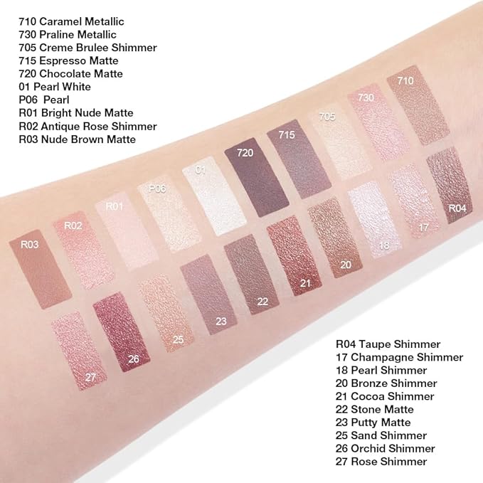 evpct Matte Putty Single Cream Eye Shadow Palette Pot Makeup for Older Women, Highly Pigmented Monochrome Cream to Powder Eyeshadow Palette Matte Liquid eyeshadow, Natural Waterproof Blendable