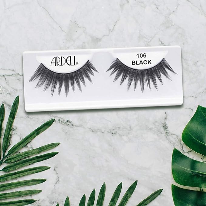 Ardell Natural Lashes False Eyelashes 106 - Black, Lightweight Strip Lashes Natural Volume & Length for Everyday Wear, 4 Pack