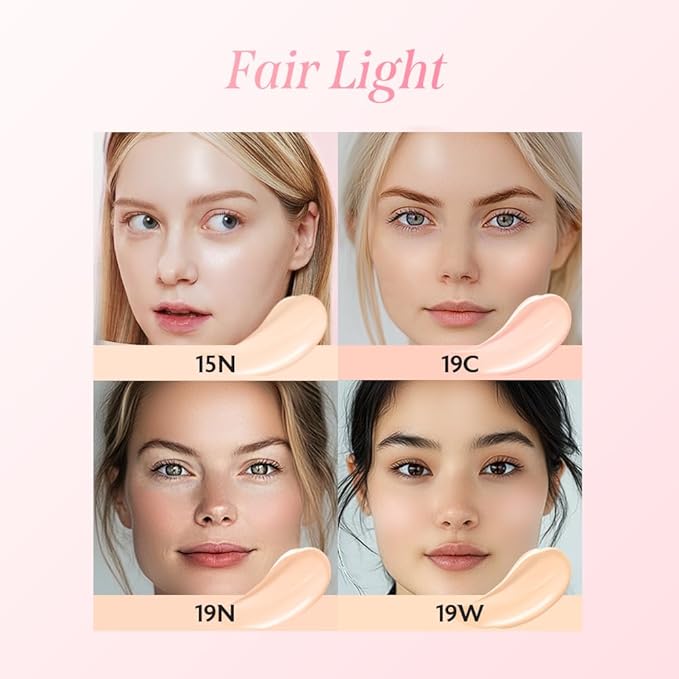 milktouch Cushion Foundation, 24H Flawless Skin, Radiant Shine, No Oxidation, Long-Lasting, Non-Creasing, 60% Hydrating Skincare Infused Korean, Stocking Stuffers, Christmas Gifts (19C Rosy Ivory)