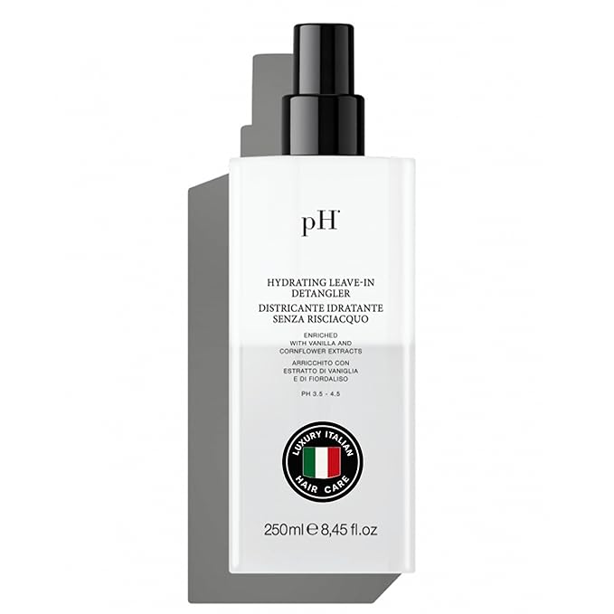 pH PURE HAIR Leave-In Detangler Spray – Curly Hair Detangler with Vanilla & Iris – Lightweight Curl Conditioner & Moisturizer for Shine, Frizz Control & Softness – Italian Luxury Hair Care - 8.45 Oz