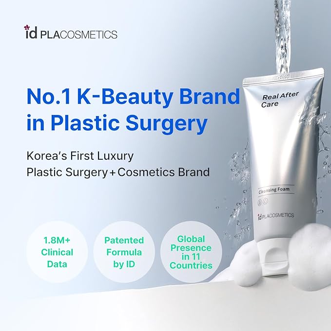 idplacosmetics Real After Care Cleansing Foam 5.07 fl.oz (150ml) — Korean Micro-Foam Cleanser for Sensitive Skin, pH 6.5 Mildly Acidic One-Step Sunscreen & Makeup Removal, Coconut-Derived Surfactants