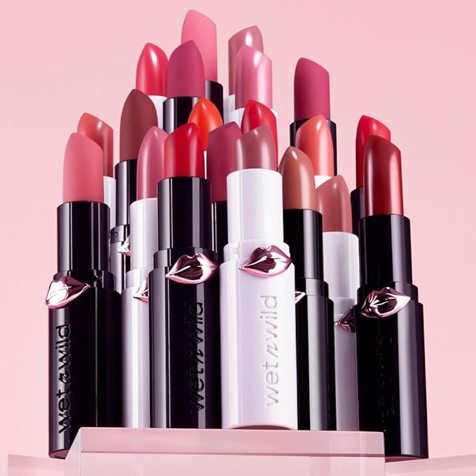 wet n wild Lipstick Mega Last High-Shine Lipstick Lip Color Makeup, Red Crimson Crime (Pack of 2)