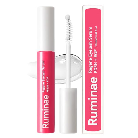 Lash Serum for Damaged, Thin or Extension-Weakened Lashes | PDRN, EGF, 9 Peptides, 20 Amino Acids,| Eyelash & Brow Growth Serum | Gentle Korean Formula, Prostaglandin-Free (0.3fl oz)