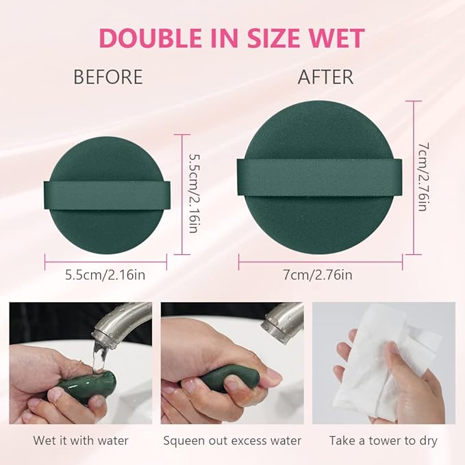 Ainiv 9PCS Air Cushion Makeup Sponges for Foundation, Reusable Sponge Powder Puff with Portable Box, Latex-Free Blending Sponge for Liquid, Cream, Foundation and Powder, Wet and Dry Dual Use