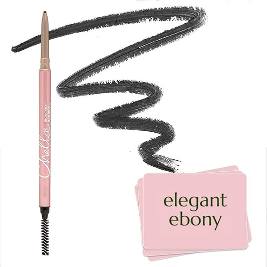 Chella Eyebrow Pencil – Easy-to-Use Brow Definer for Shaping, Filling & Blending – Long-Wear Ebony Eyebrow Pencils for Women with Precise Tip (Ebony)