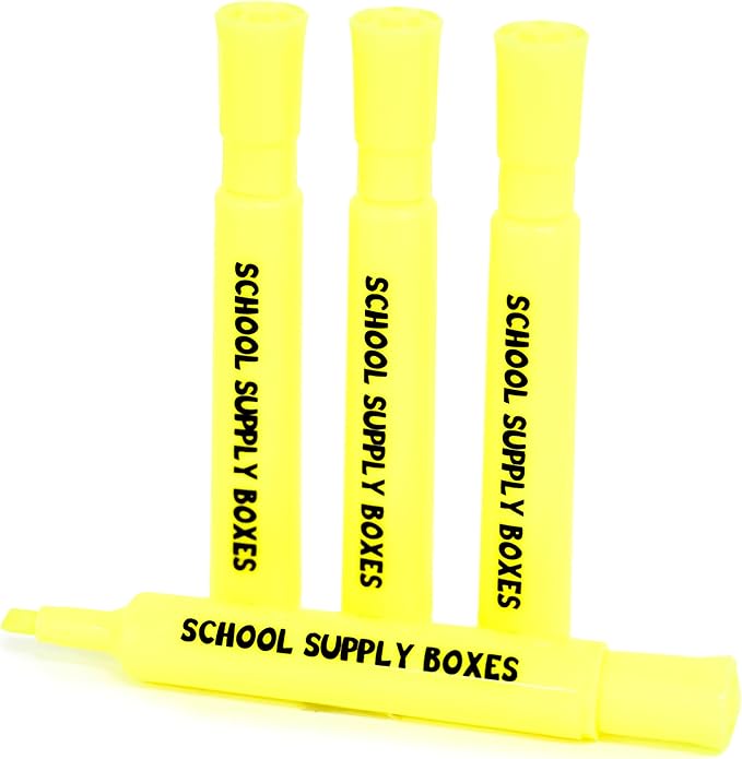 School Supply Boxes | Yellow Highlighters | 25 Pack | Bold Chisel Tip, Low-Odor Highlighters