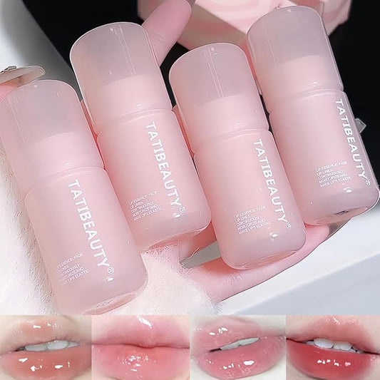 Petansy Hydrating Lip Gloss,4 Colors Plumping and Moisturizing Glaze Tint, Water Mirror Liquid Lipstick, Long-lasting Highly-Pigmented Korean Lip Glaze Natural Lip Makeup