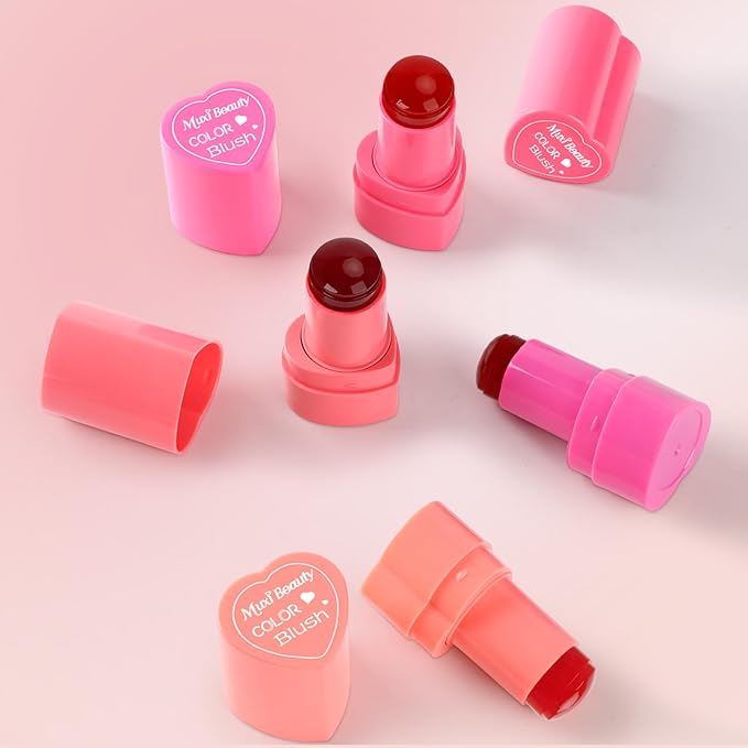 2 Colors Cooling Water Jelly Tint/Blush,Love Stick（Light Pink+Candied Orange ）Multi-Use Juicy Jelly Lip + Cheek Tint Creates A Moist Watercolor Finish-1,000+ Swipes Per Stick