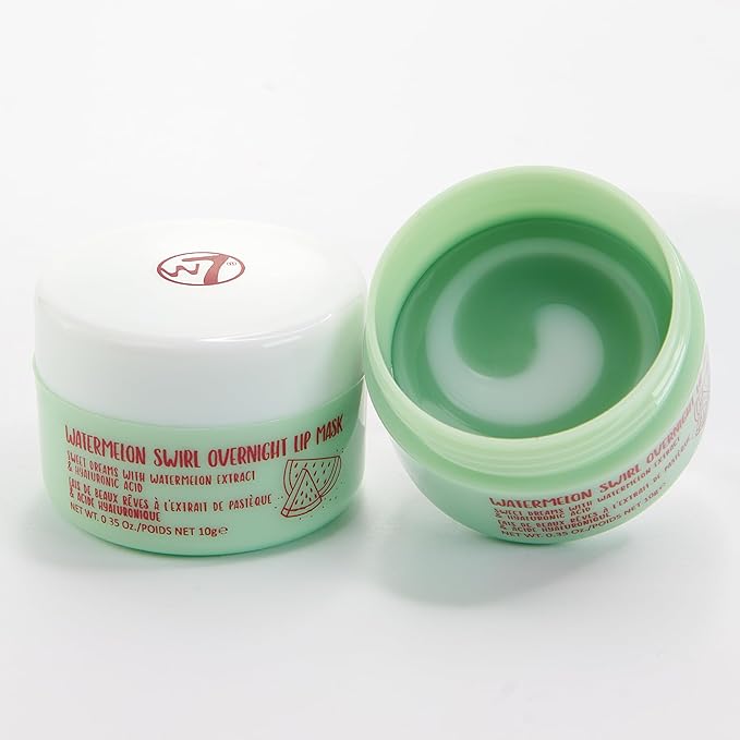 W7 Sweet Dreams Overnight Lip Mask Gift Set - Cherry, Watermelon, Bubblegum & Vanilla - Mini Lip Treatments - Stocking Stuffer
