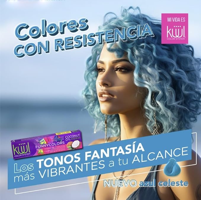 Küül's FUNNY COLORS - Tintes de Fantasia ((AZUL CELESTE), 3.04 oz)