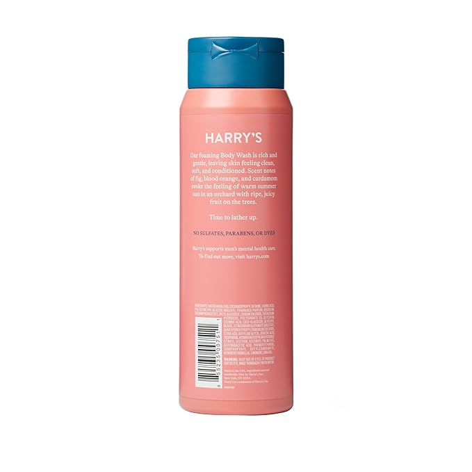 Harry's Body Wash Shower Gel for Men - Fig Scent - (3 Pack) 16 fl oz - Sensitive Skin Body Wash - No Parabens, Sulfates, or Dyes
